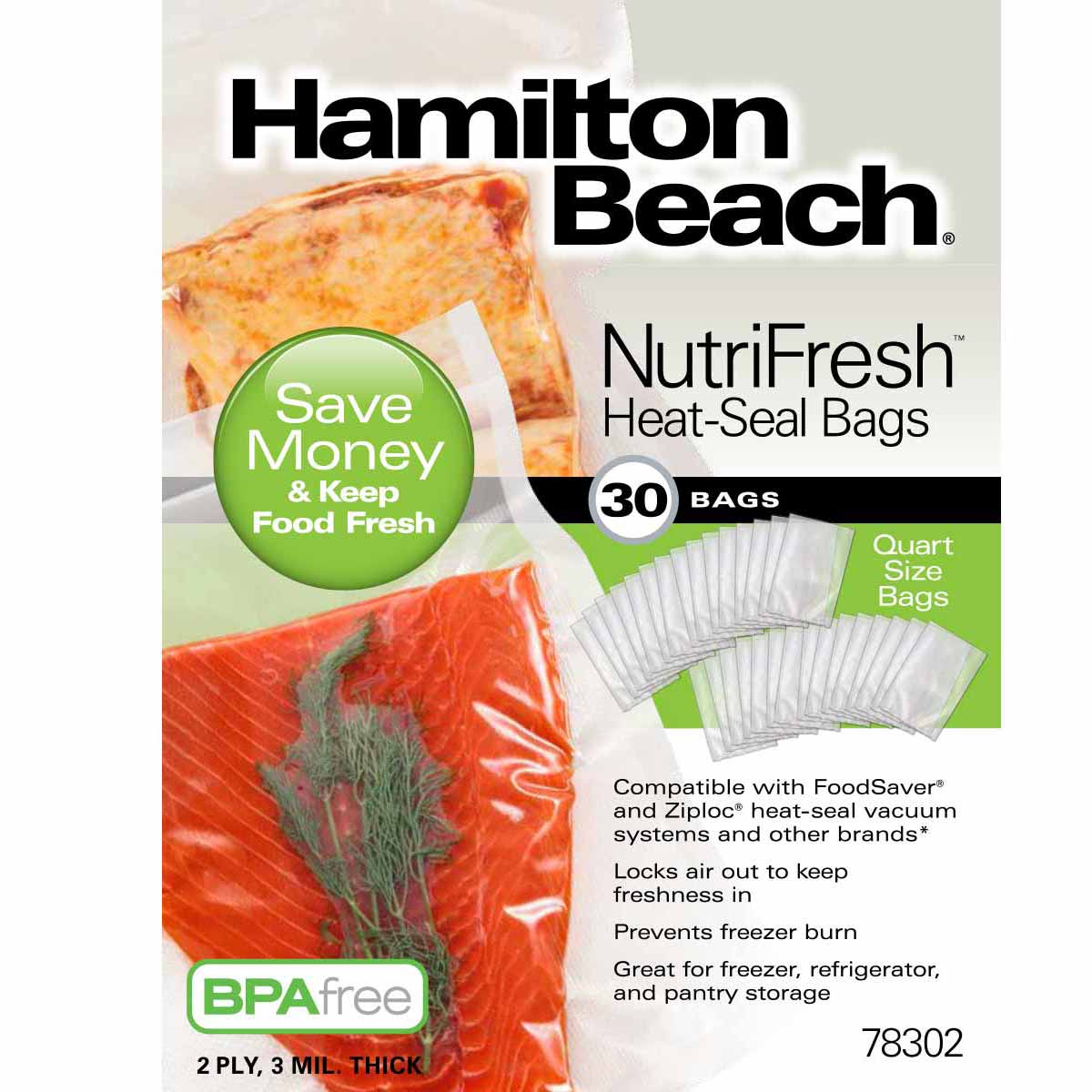 NutriFresh™ Quart Heat Seal Bags, 30 Count (78302)
