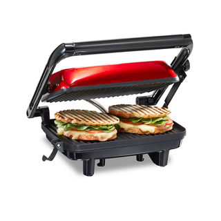 Panini Press & Gourmet Sandwich Maker, Red (25462MN)