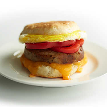 Recipe for Cheesy Egg and Sausage Biscuit
