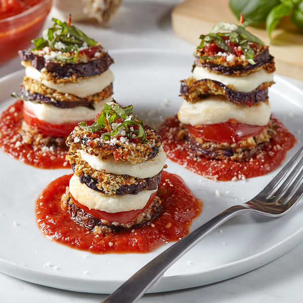 Recipe for Air Fryer Eggplant Parmesan Stacks