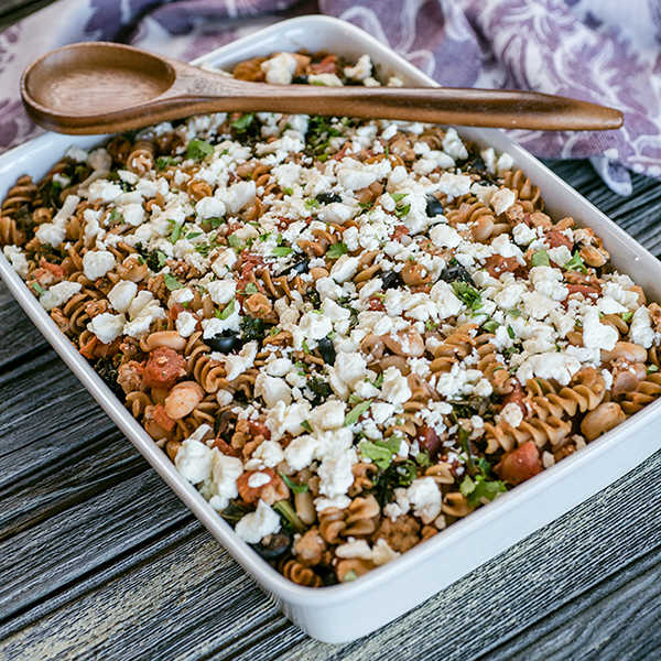 Recipe for Mediterranean Ground Turkey and Whole Wheat Pasta Bake