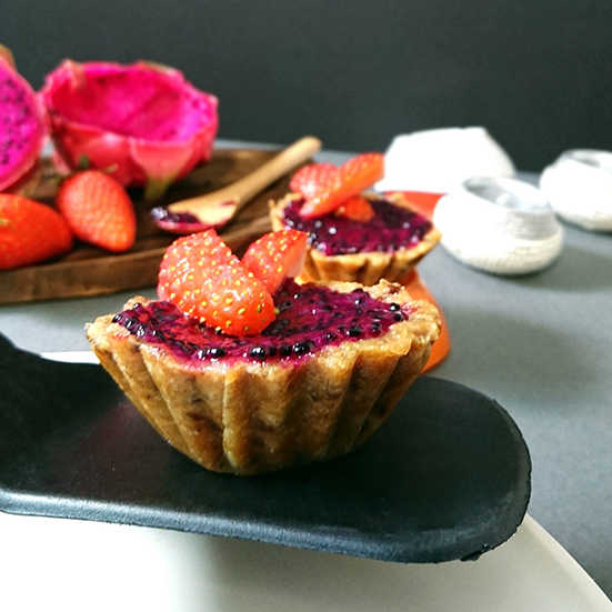 Recipe for No Bake Dragon Fruit Jam Tarts