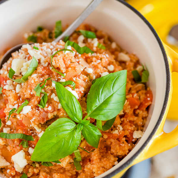 Recipe for Party Crock Couscous with Tomatoes and Feta