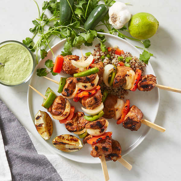 Recipe for Grilled Peruvian Chicken and Vegetable Kabobs
