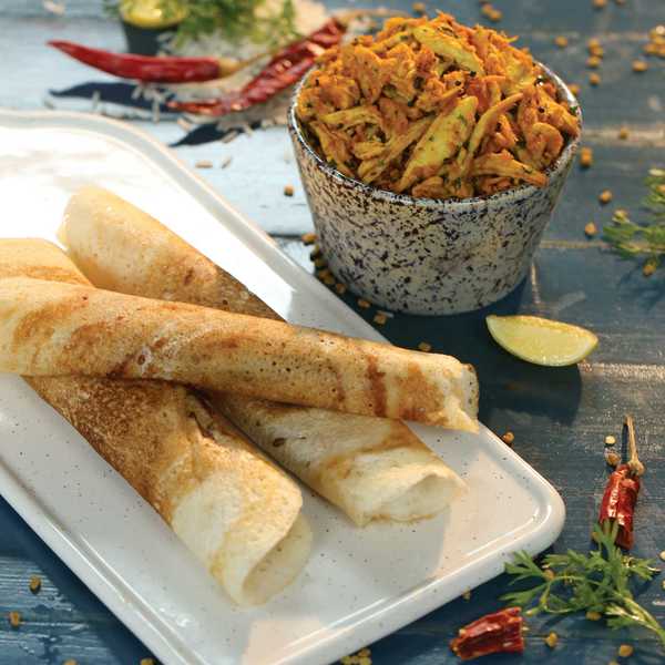 Recipe for Pulled Chicken Dosa