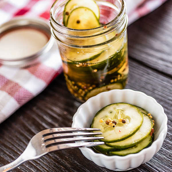Recipe for Quick Spicy Bread and Butter Pickles
