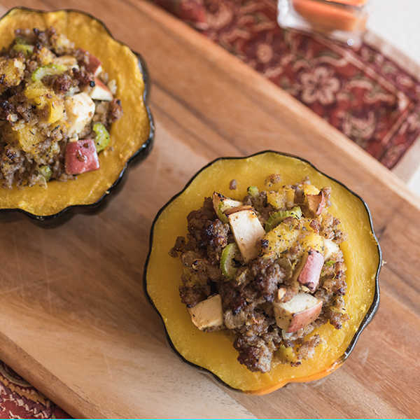 Recipe for Sausage and Apples Stuffed Acorn Squash