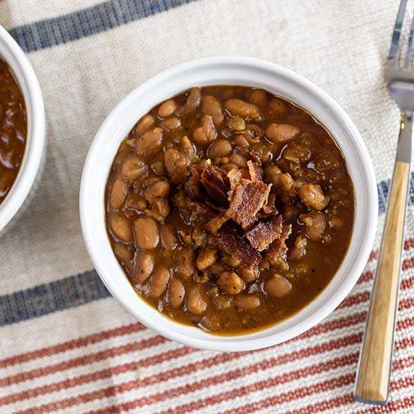 Recipe for Slow Cooker Baked Beans with Bacon