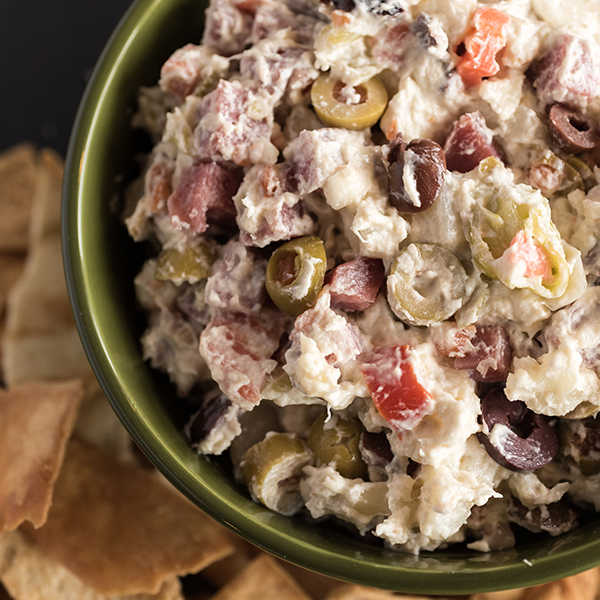 Recipe for Slow Cooker Muffuletta Dip
