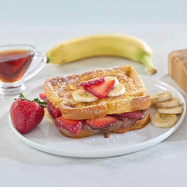 Recipe for Strawberries and Chocolate Hazelnut Stuffed French Toast