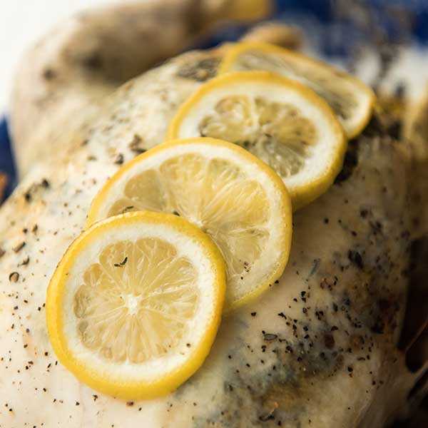 Recipe for Slow Cooker Lemon Thyme Whole Chicken