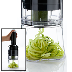 MasterChef Electric Spiralizer- 3-in-1 Vegetable Noodle Pasta Maker w 3  Different Zoodle Slicing Styles and XL Hopper- FREE Recipe Guide
