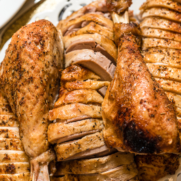 turkey drumsticks on a platter