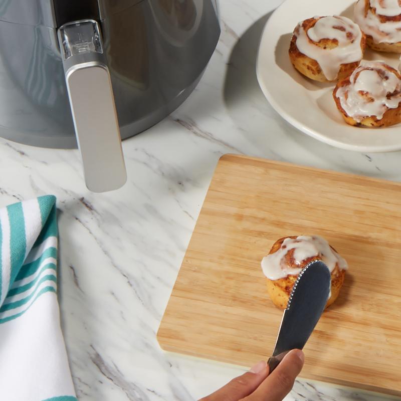 Icing Air Fryer Cinnamon Rolls