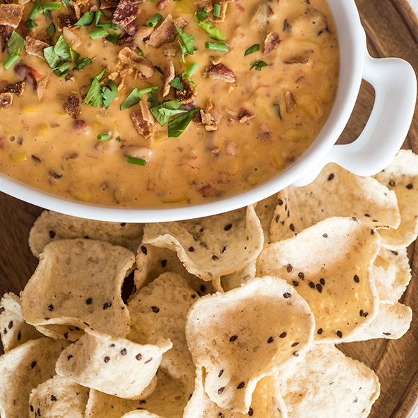Slow cooker corn dip with bacon