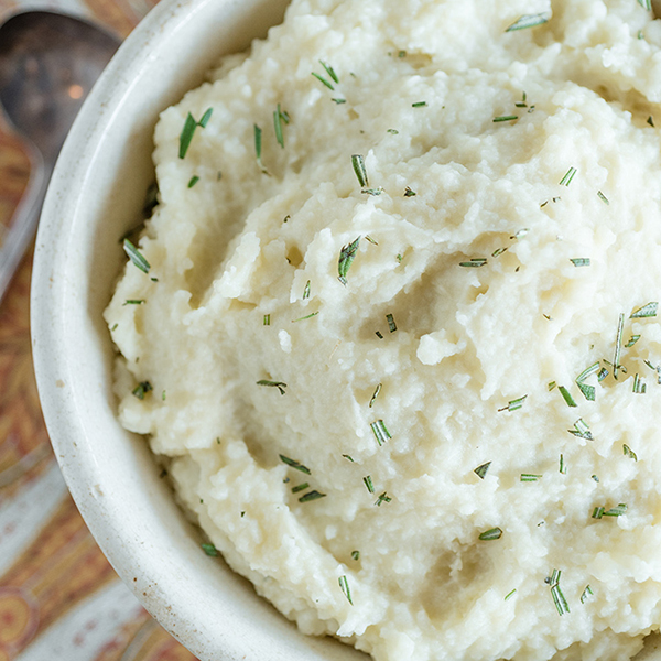 mashed potatoes with thyme made in a sous vide