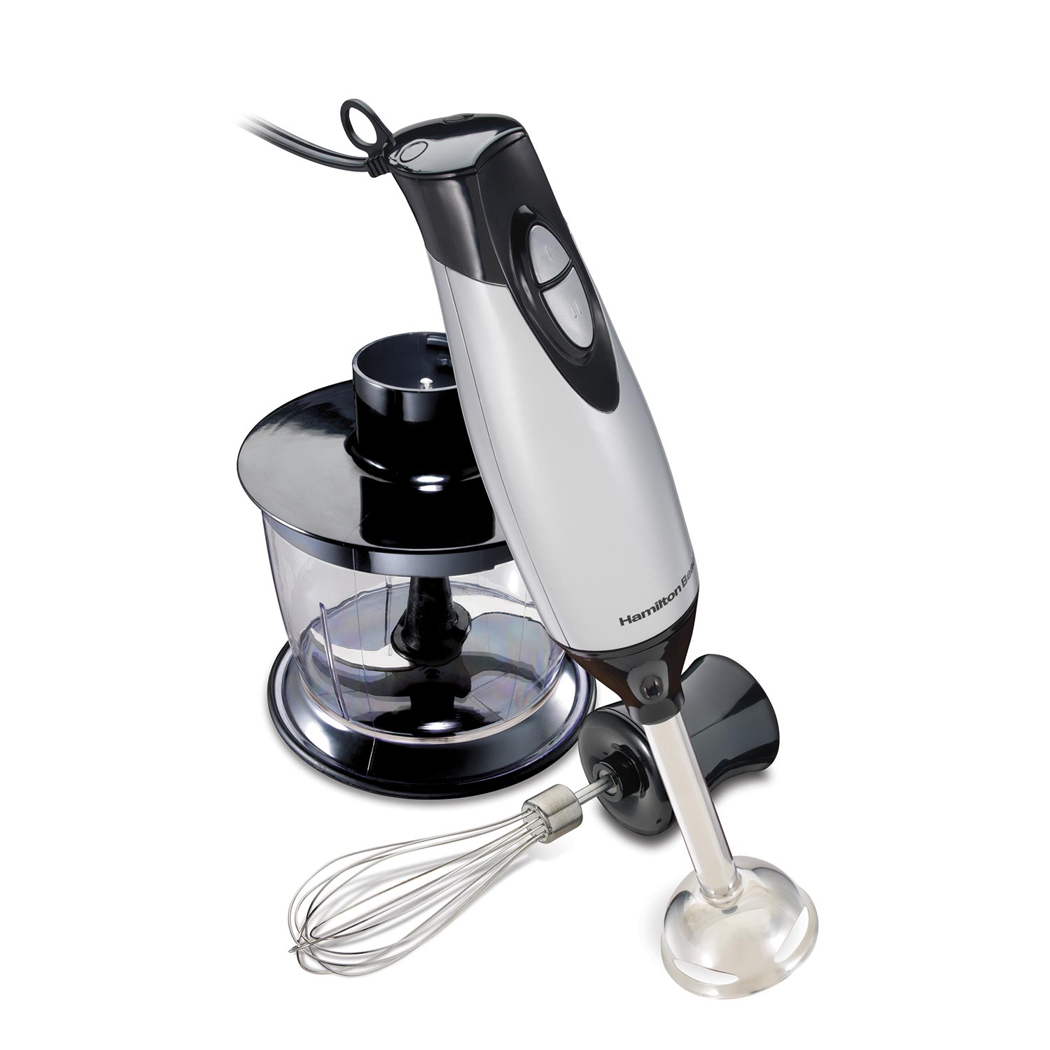 2 Speed Hand Blender with Whisk and Chopping bowl, Silver (59765)