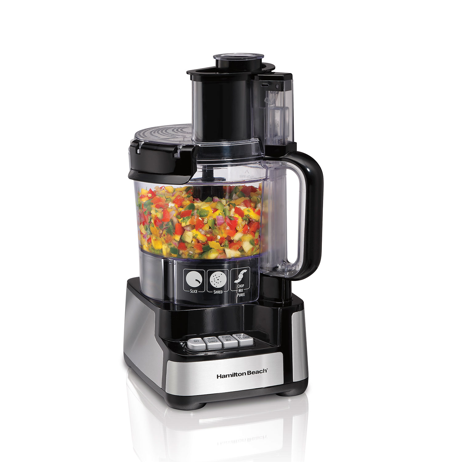 12-Cup Stack & Snap™ Food Processor with Big Mouth, Black & Stainless (70725)