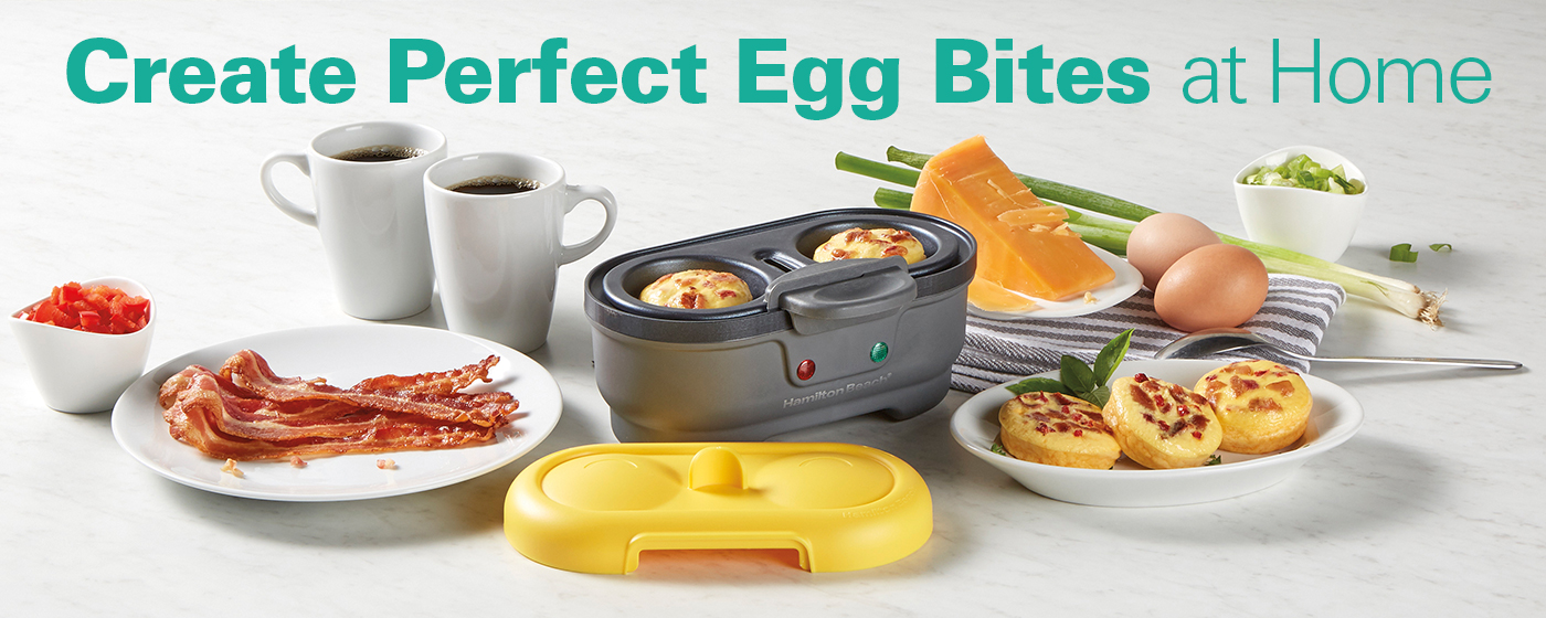 Hamilton Beach Electric Egg Bites Cooker & Poacher Removable Nonstick Tray Makes 2 in Under 10 Minutes Teal 25506 