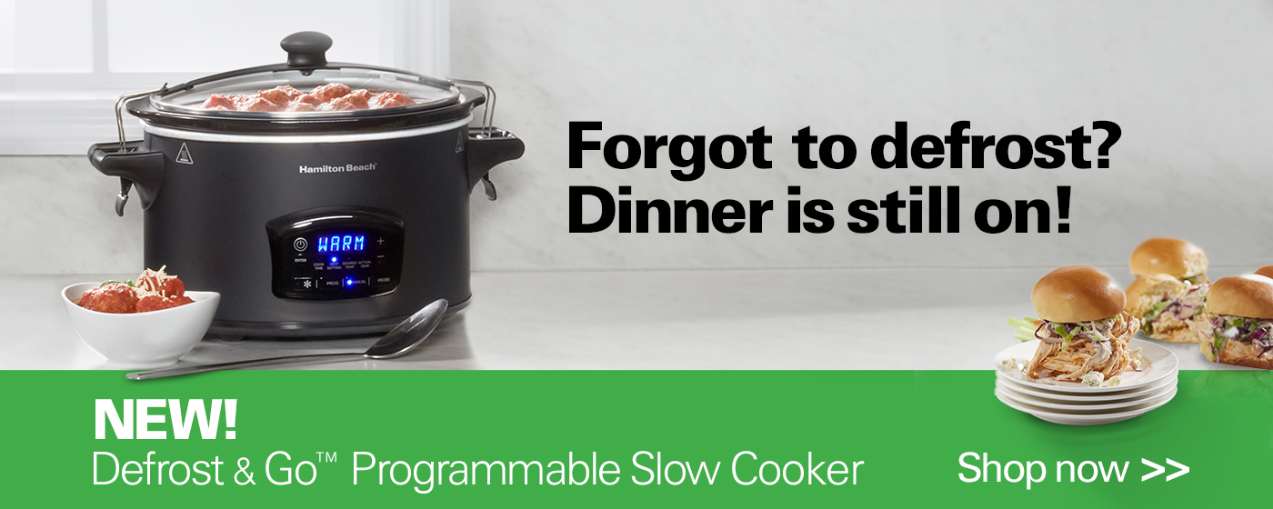 forgot to defrost? dinner is still on with the new defrost and go programmable slow cooker