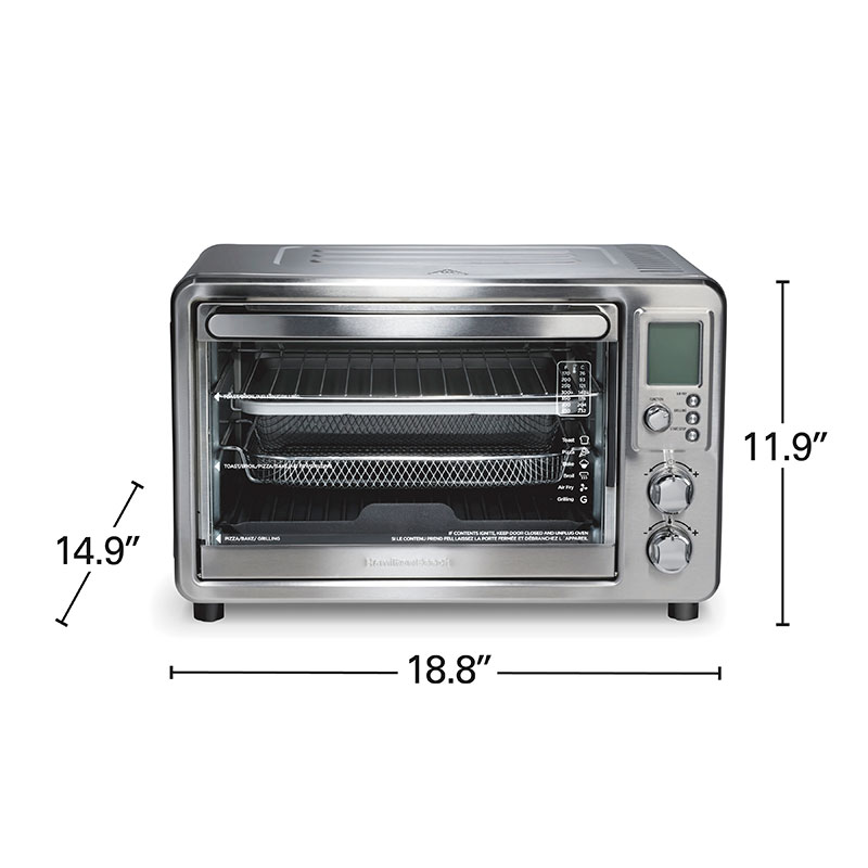 Hamilton Beach Sure Crisp Air Fryer Toaster Oven Combo & Electric Indoor  Grill, 450 F Searing Temp, Bake, Broil, Toast and Pizza Functions, 88 cu.  ft., 6 Slice Capacity, Stainless Steel (31395) 