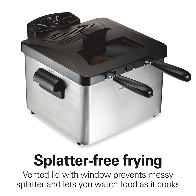 Deep Fryer, 4.5 Liters/19 Cup Oil Capacity Professional-Style with 3 Baskets
