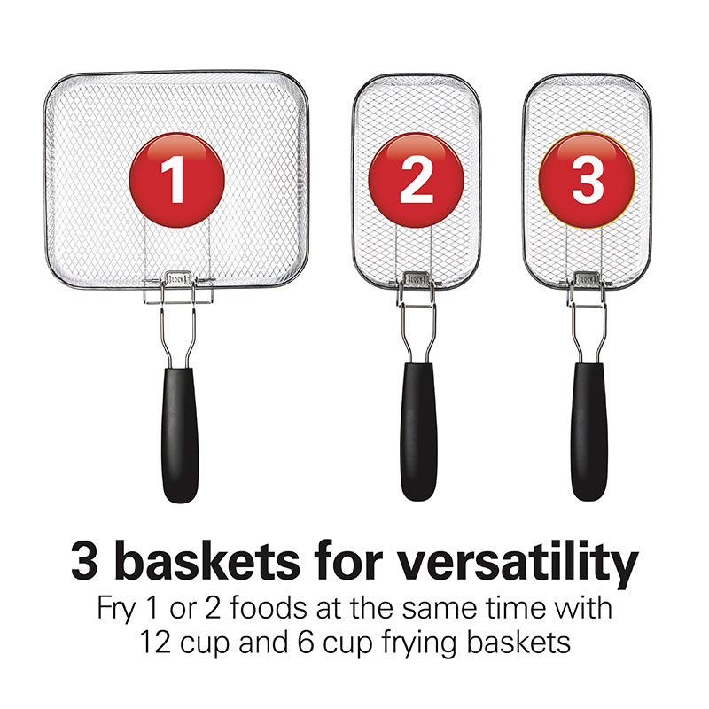 Deep Fryer, 4.5 Liters/19 Cup Oil Capacity Professional-Style with 3 Baskets