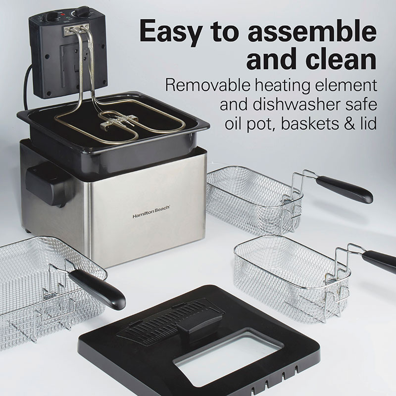 Deep Fryer, 4.5 Liters/19 Cup Oil Capacity Professional-Style with 3 Baskets