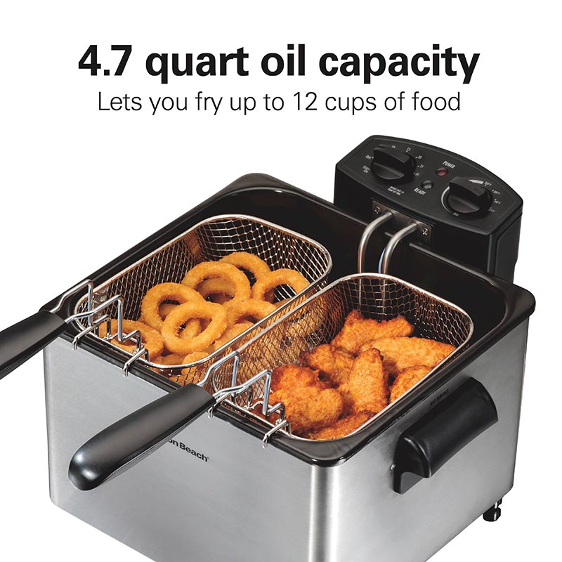 Deep Fryer with Basket, 4.2 Qt Stainless Steel Electric Deep Fryer 1650W Oil  Fry