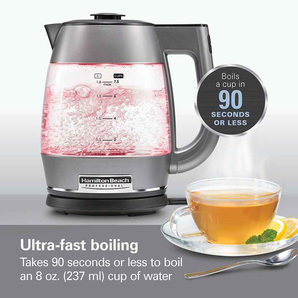 Ultra-fast boiling - boils a cup in 90 secs.