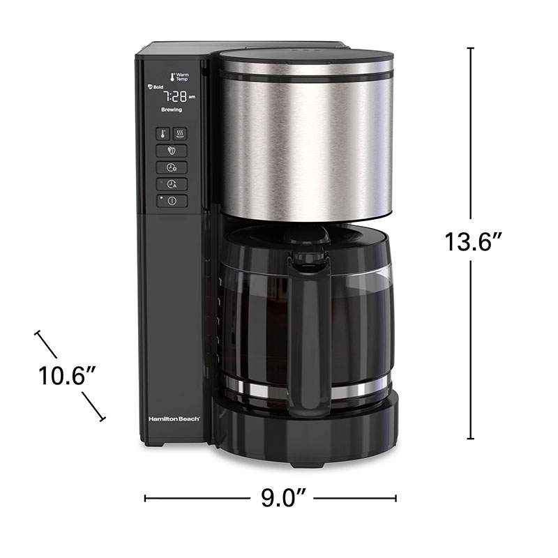 Hamilton Beach 12-Cup Black Stainless Steel Residential Drip Coffee Maker in  the Coffee Makers department at