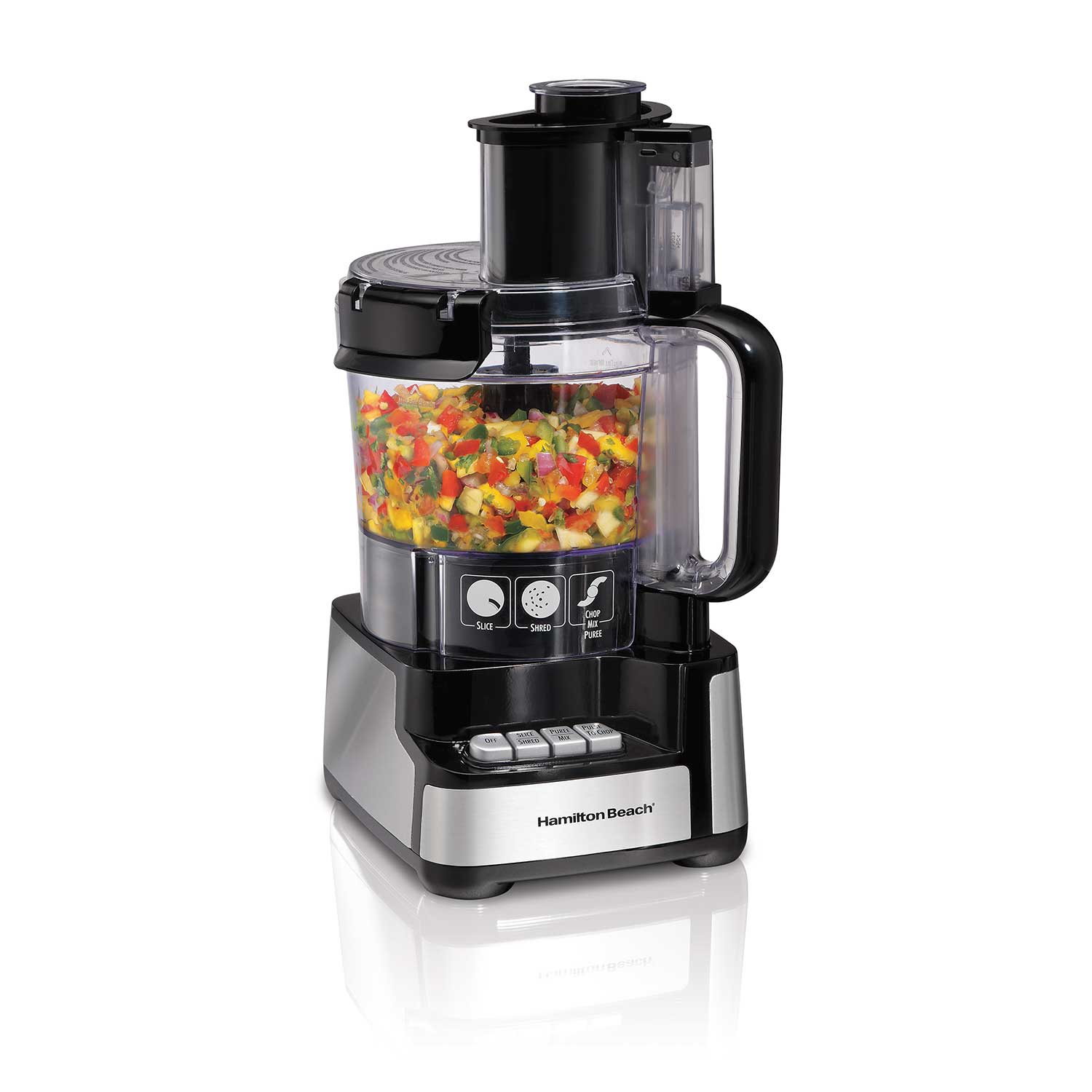 12-Cup Stack & Snap™ Food Processor, Black & Stainless