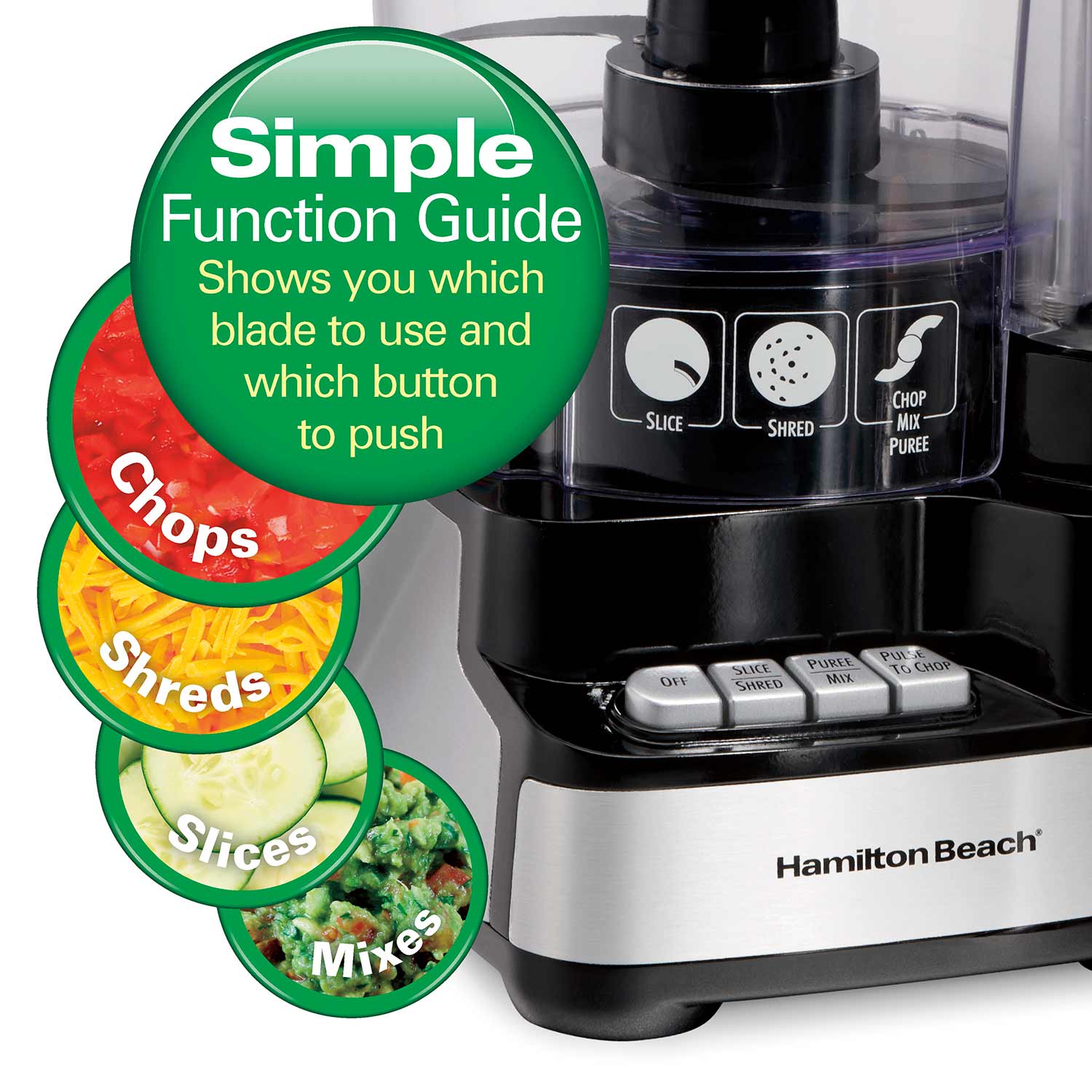 12-Cup Stack & Snap™ Food Processor, Black & Stainless