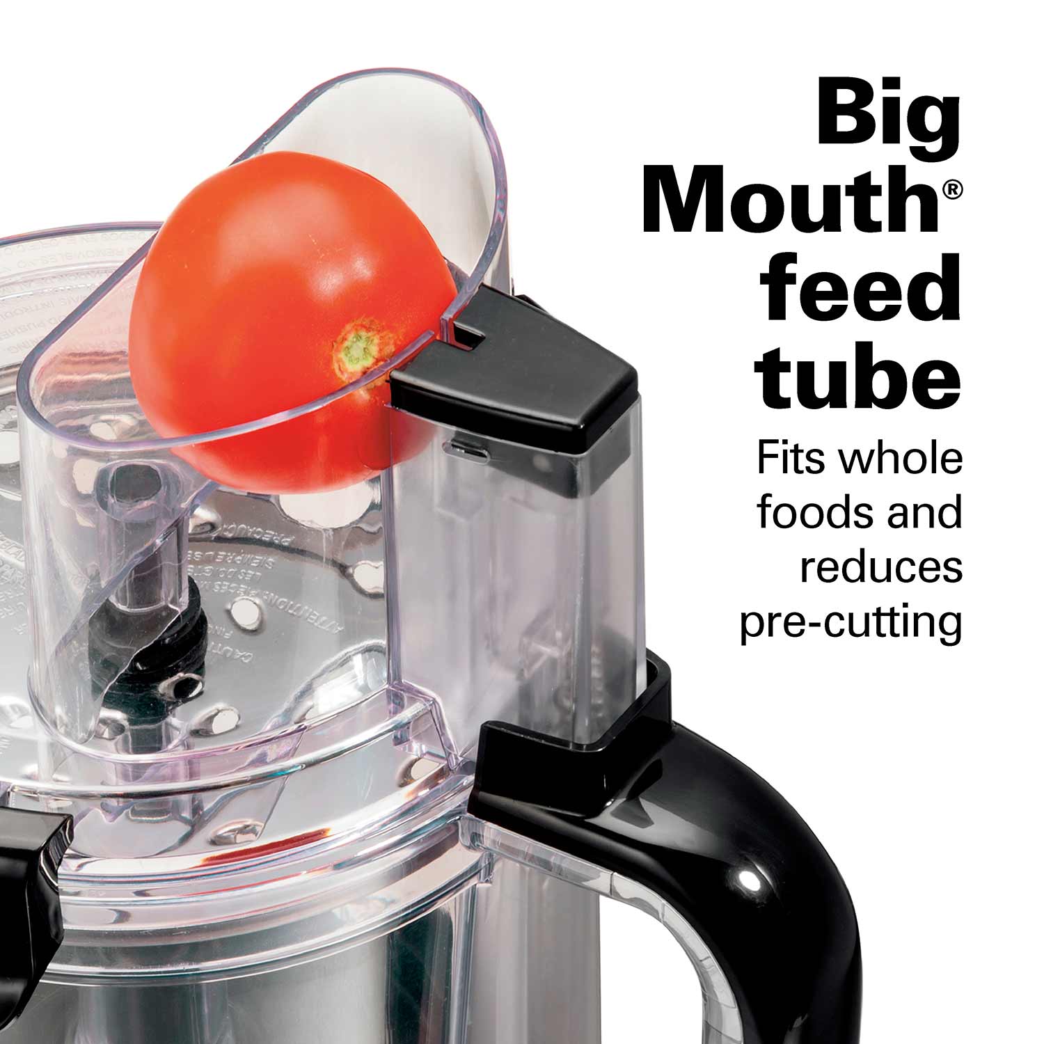10-Cup Stack & Snap™ Food Processor with Big Mouth®, Black & Stainless -  70721