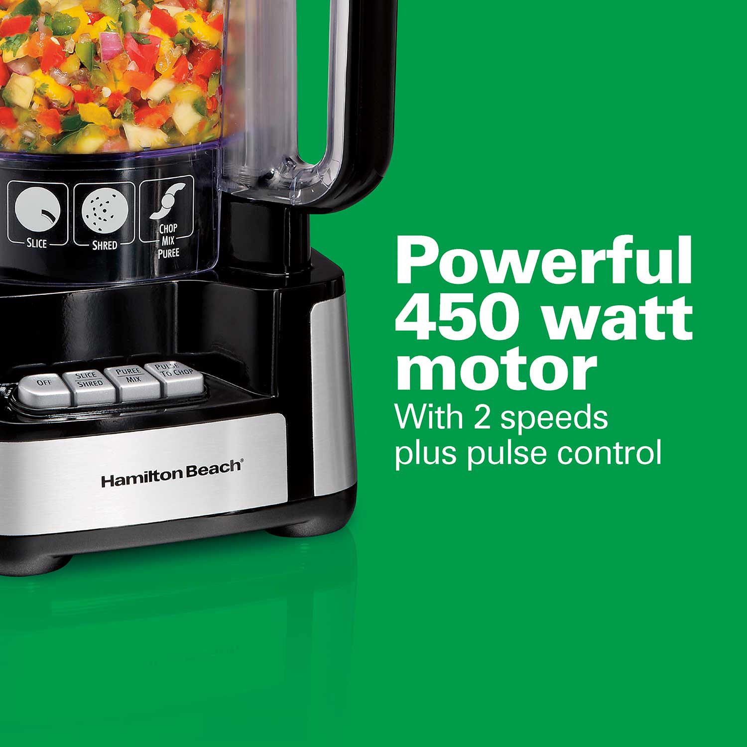 Hamilton Beach 70725A 12-Cup Stack & Snap Food Processor and Vegetable Chopper Black