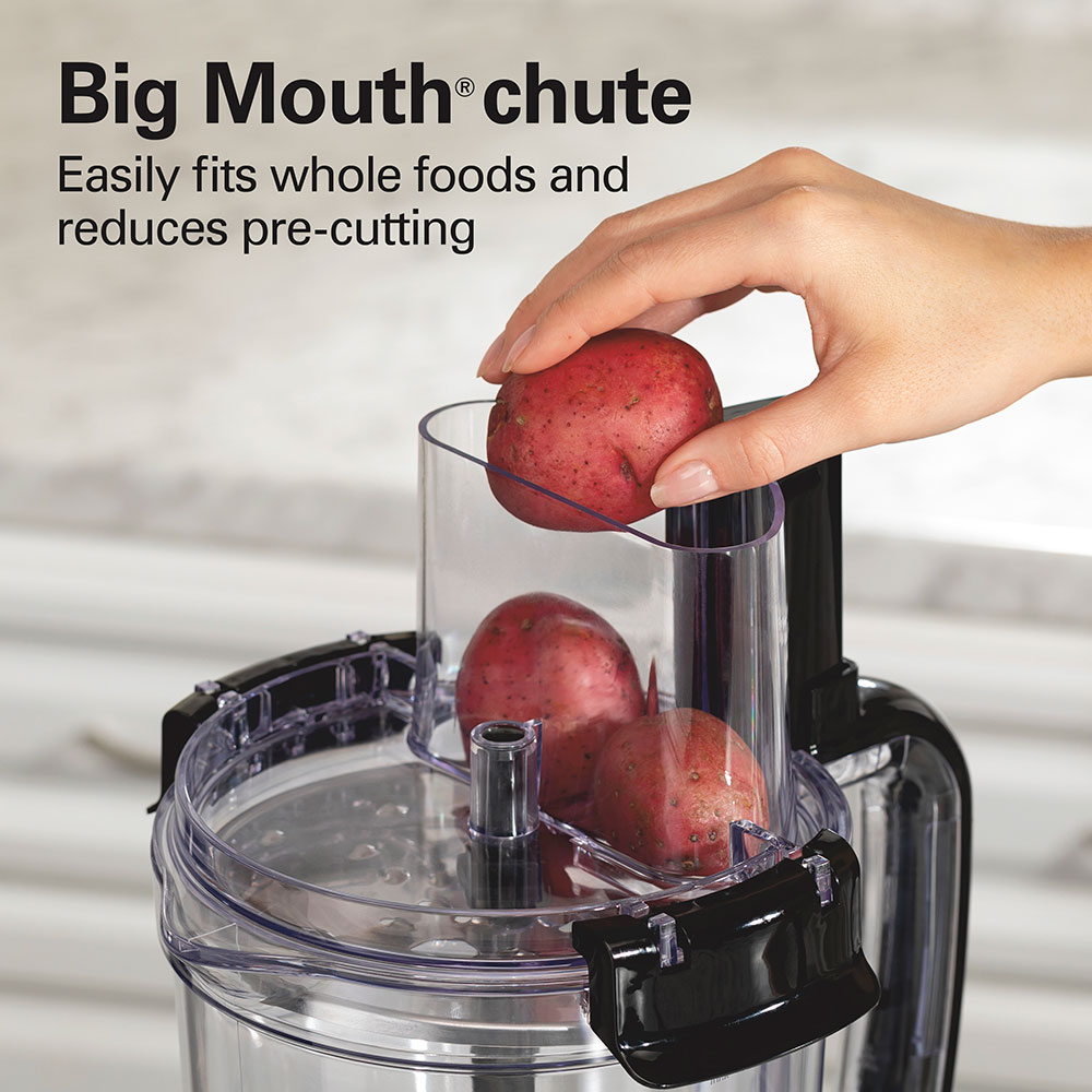 12-Cup Stack & Snap™ Food Processor, Black & Stainless