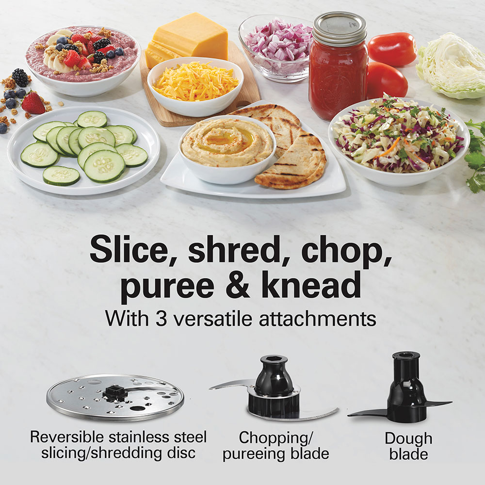 12-Cup Stack & Snap™ Food Processor, Black & Stainless