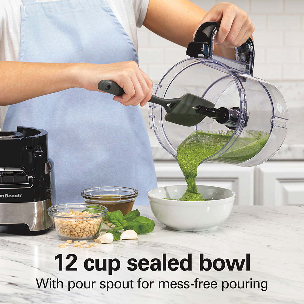 12-Cup Stack & Snap™ Food Processor, Black & Stainless
