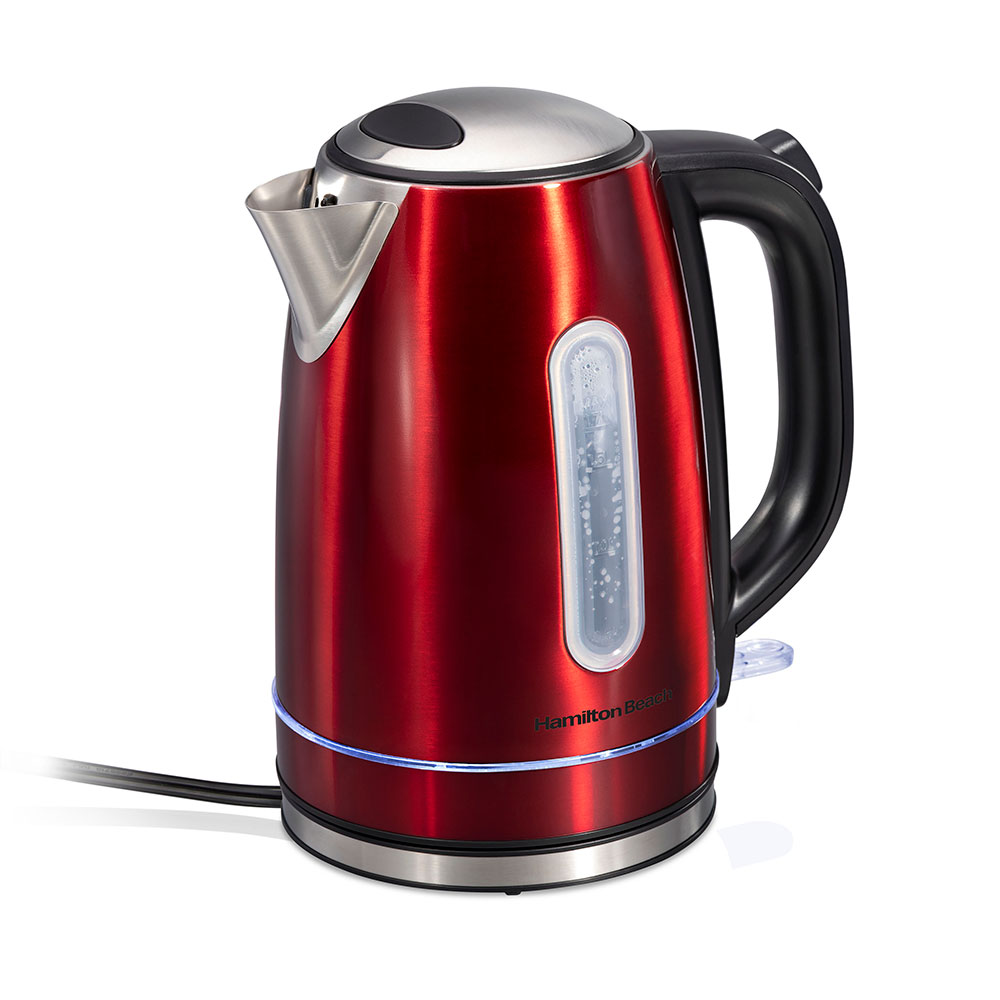 Stainless Steel Electric Kettle with LED Light Ring, Red (41060)