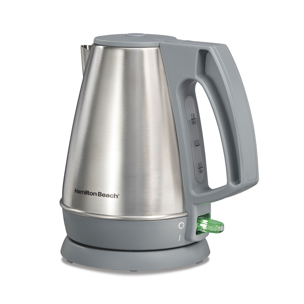1 Liter Electric Kettle, Gray & Stainless (41065)
