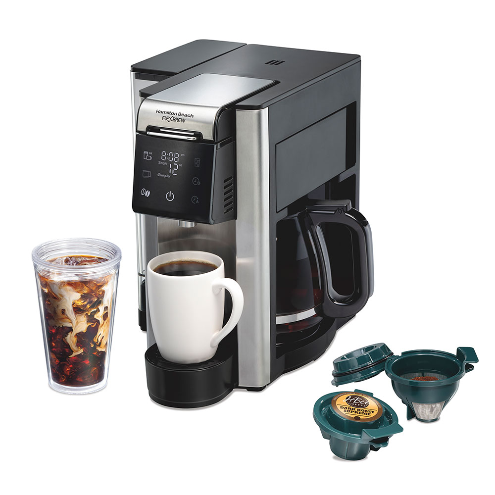 FlexBrew® Advanced 5-in-1 Coffee Maker, Removable Dual-Position, Black & Stainless (49922)