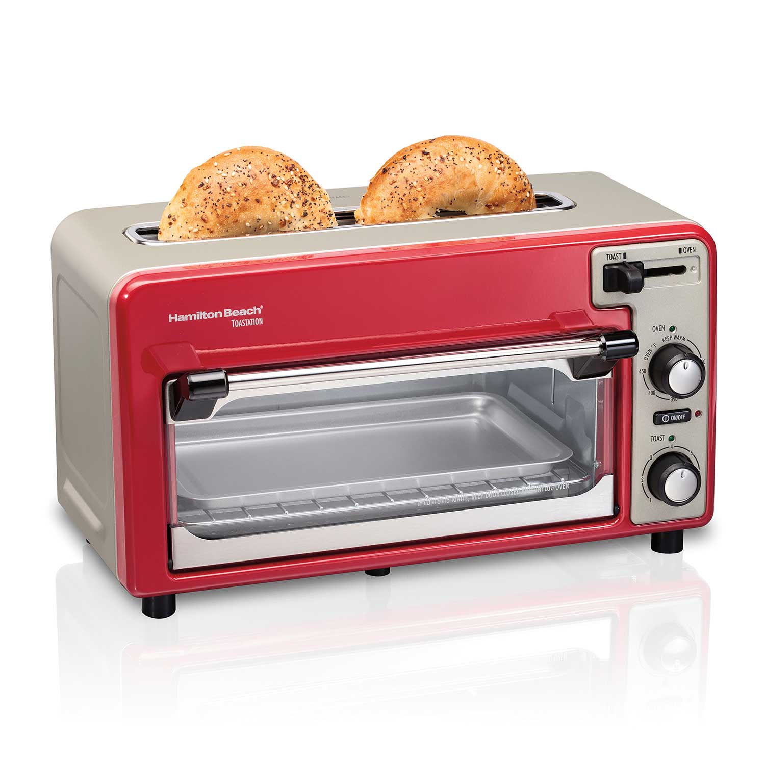 Toastation<sup>®</sup>2 Slice Toaster and Countertop Toaster Oven (Red) (22724)