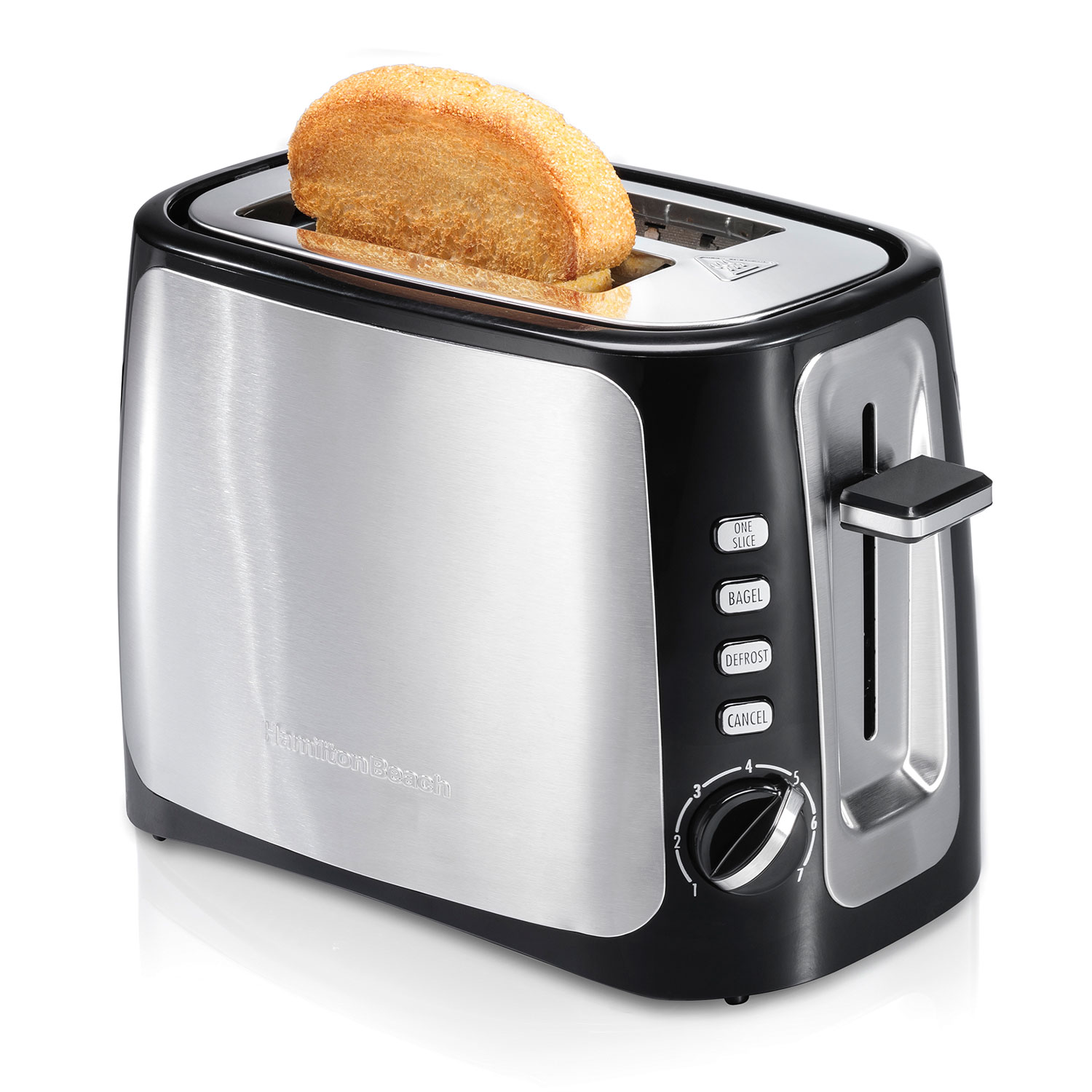 Sure-Toast 2 Slice Toaster with Toast Boost Black and Stainless Steel, (22820)