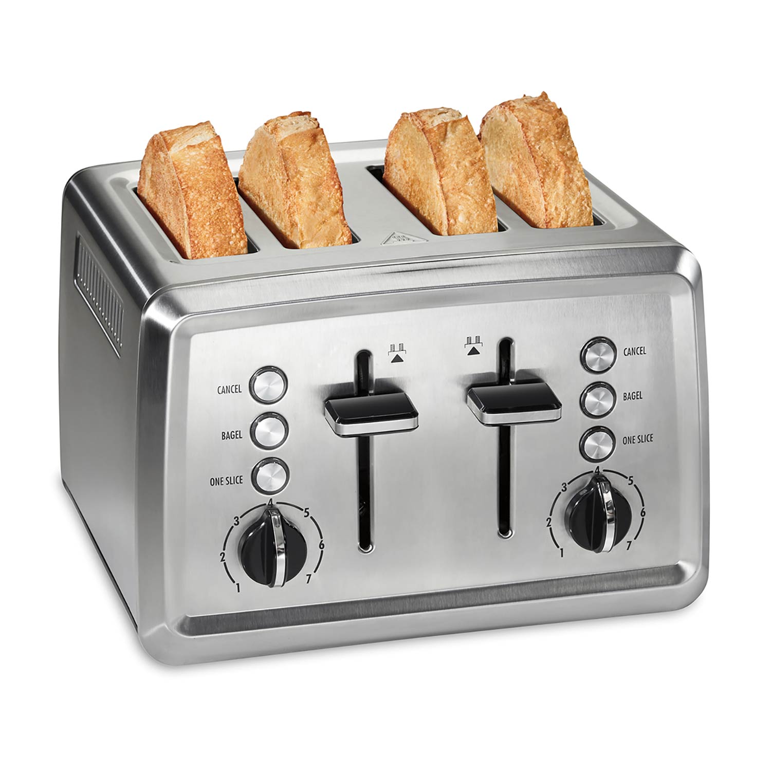 Modern Stainless Steel 4 Slice Toaster with Extra-Wide Slots (24798)