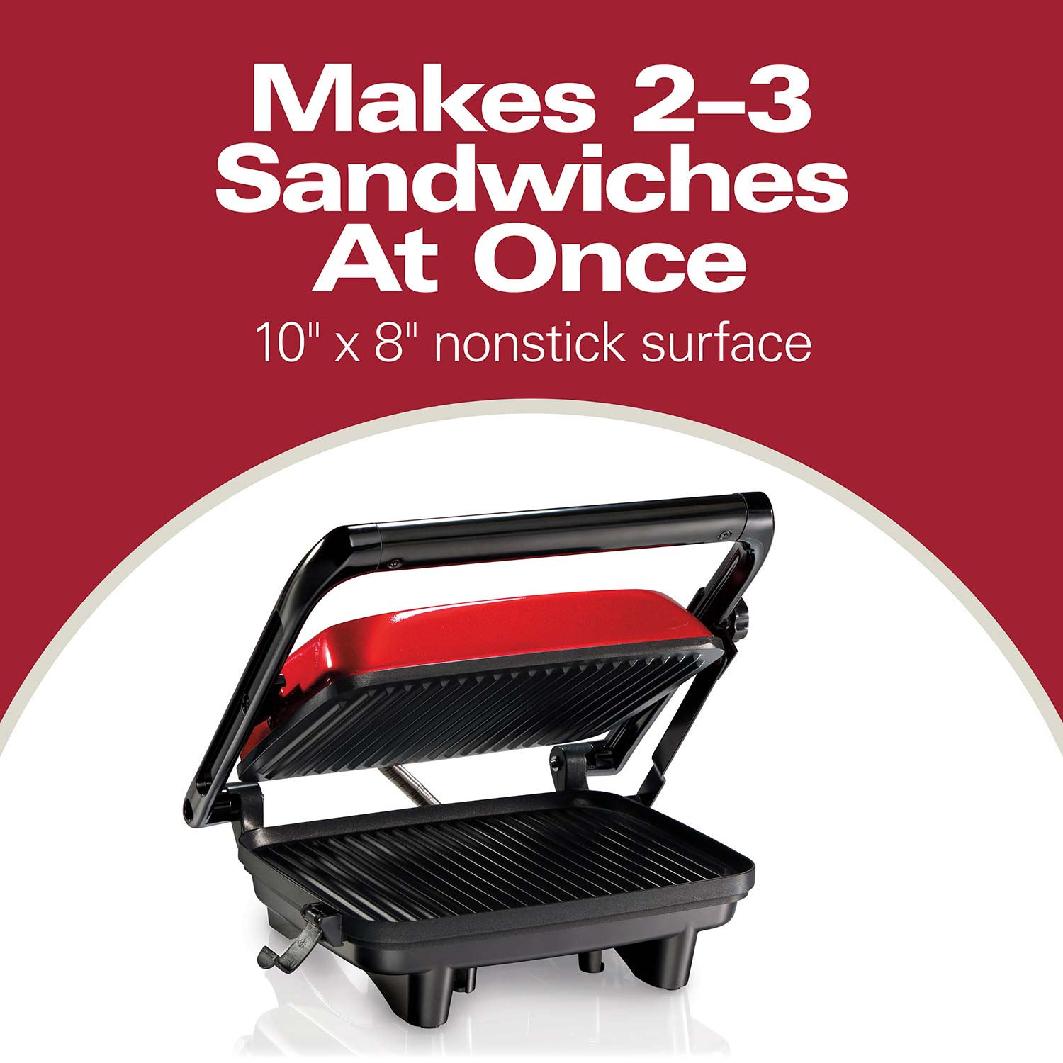 Hamilton Beach Panini Press Gourmet Sandwich Maker With Locking Lid Red ...