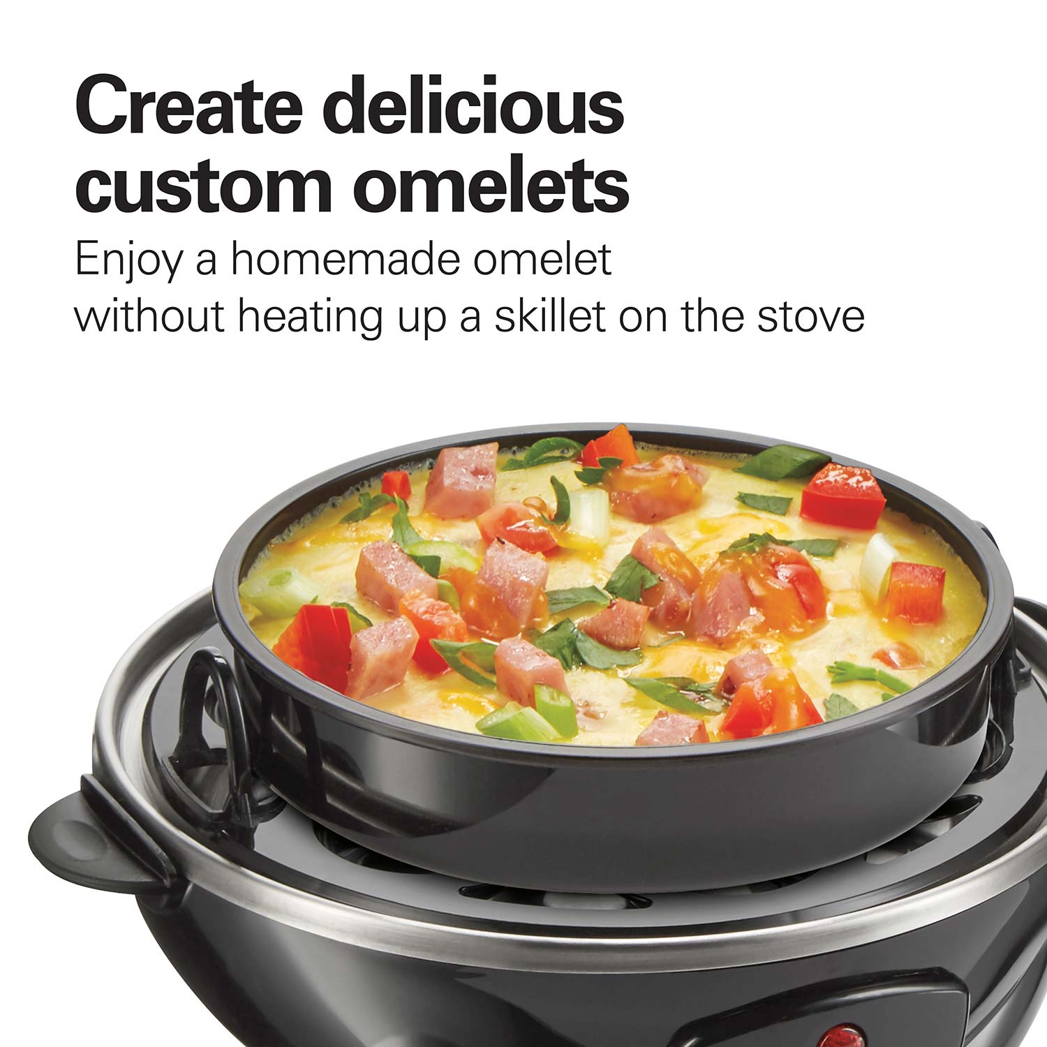 thumbnail image 2 of Hamilton Beach Egg Cooker Bundle - Egg Bite Maker & 3-in-1 Hard Boiler/Poacher/Omelet Maker (25510 + 25508) 2 of 11