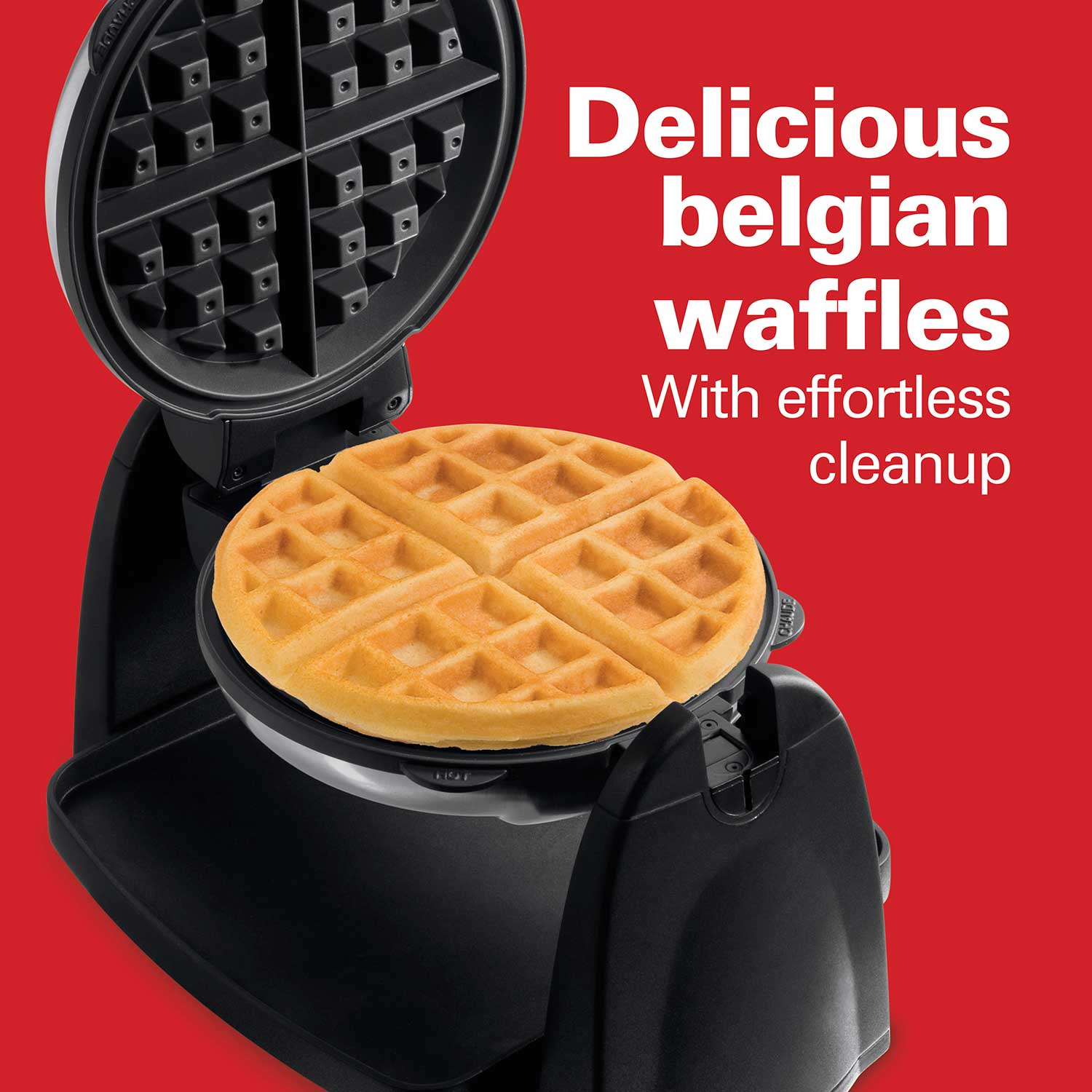 Flip Belgian Waffle Maker with Removable Plates Iron Gourmet Baker Breakfast 