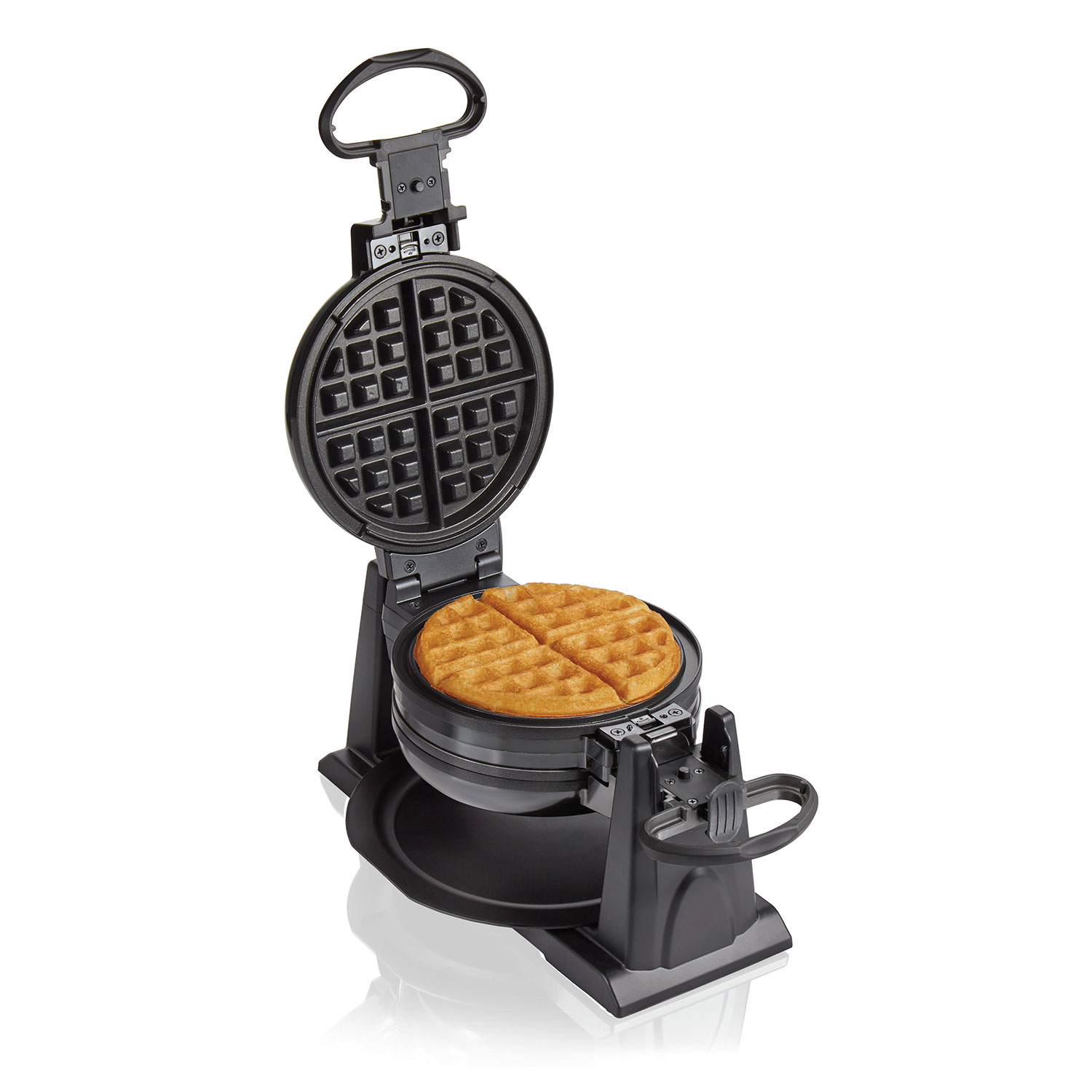 Double Belgian Waffle Maker / Belgian Waffle Iron with Removable Nonstick Plates Black, (26201)