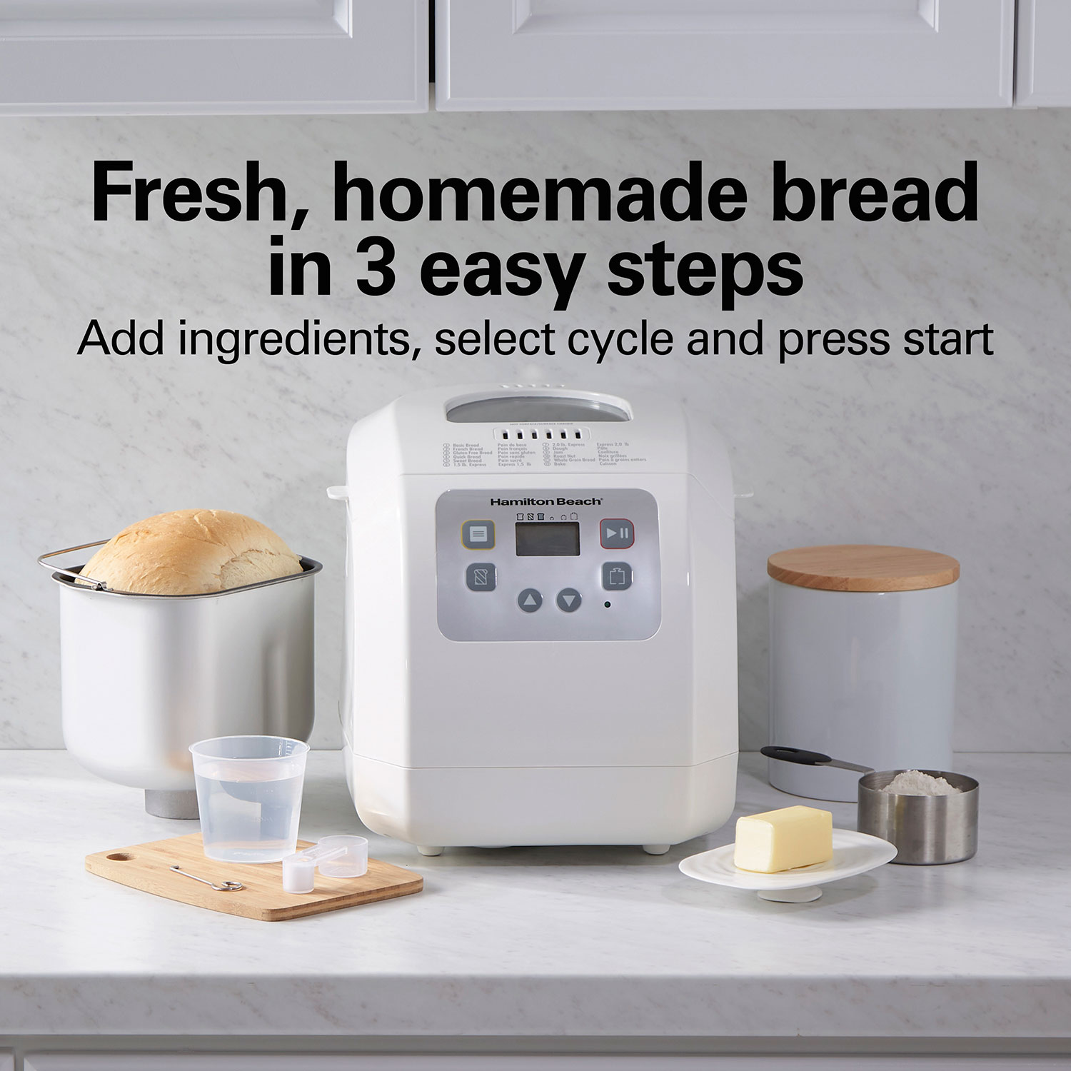 Hamilton Beach Automatic Bread Maker 2 lb Digital Machine Compact Model  White