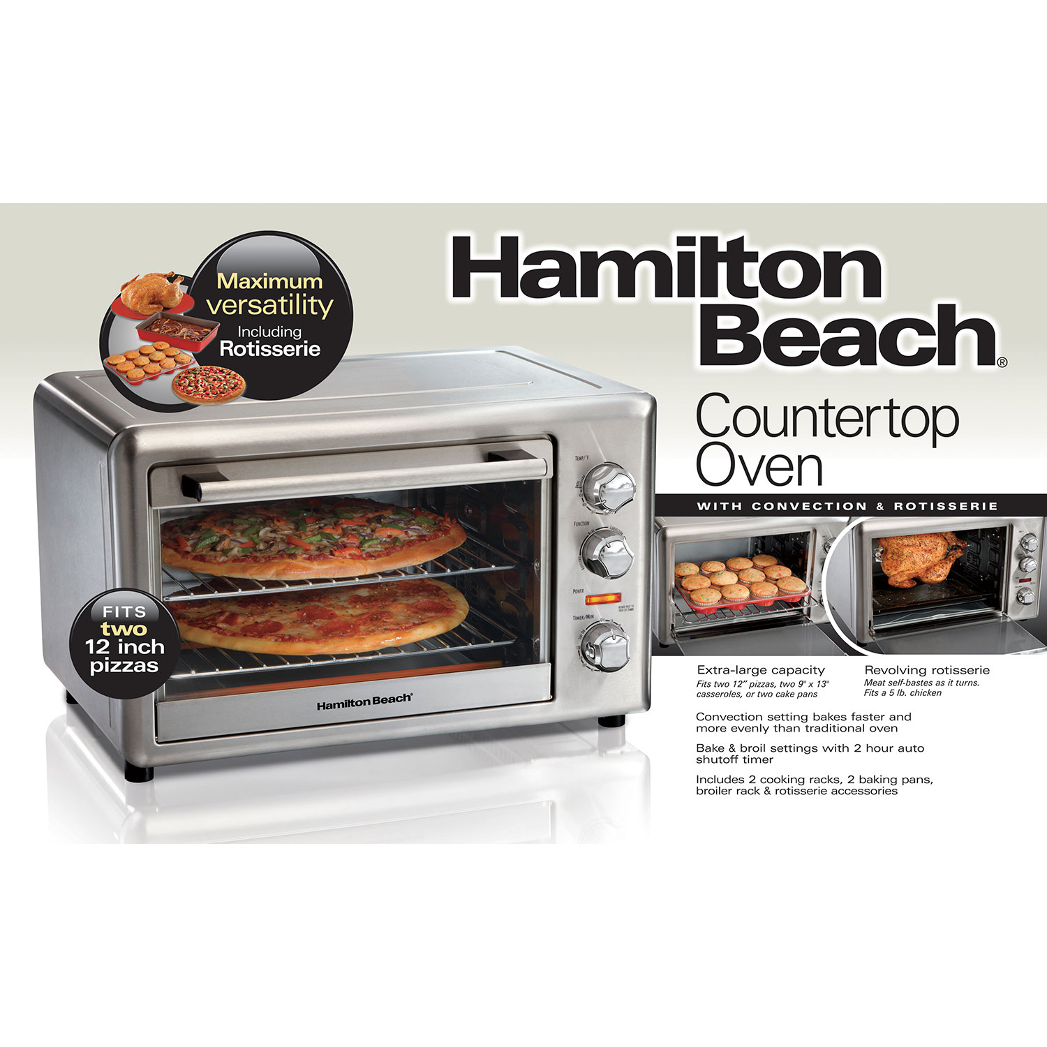 Hamilton Beach Countertop Oven With, Hamilton Beach 31104d Countertop Oven With Convection Rotisserie